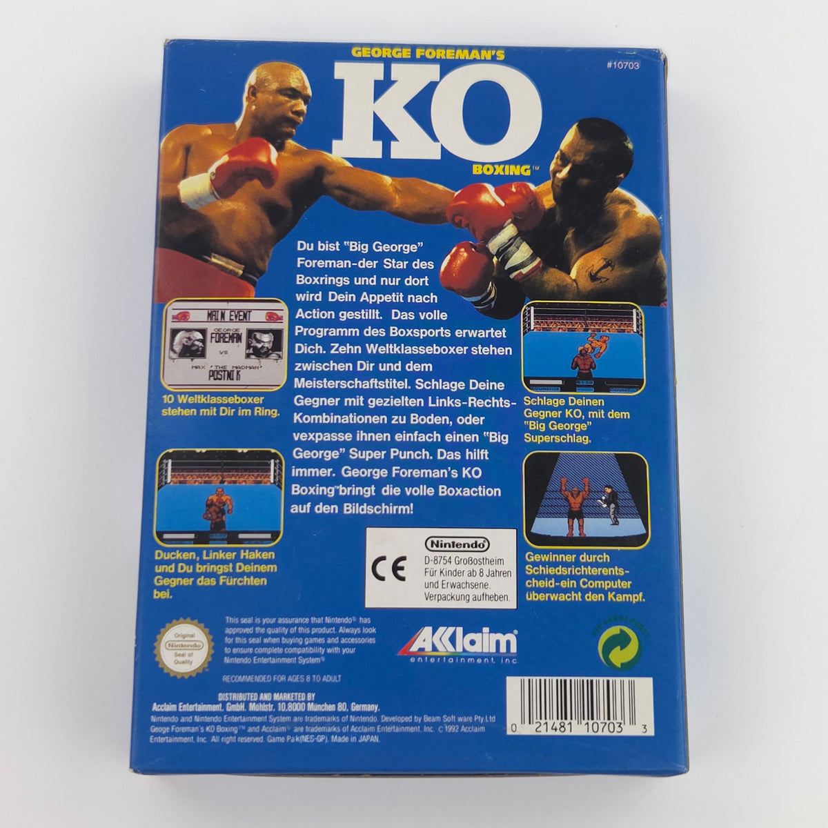 Nintendo NES Spiel George Foreman KO Boxing CIB nahezu neuwertig