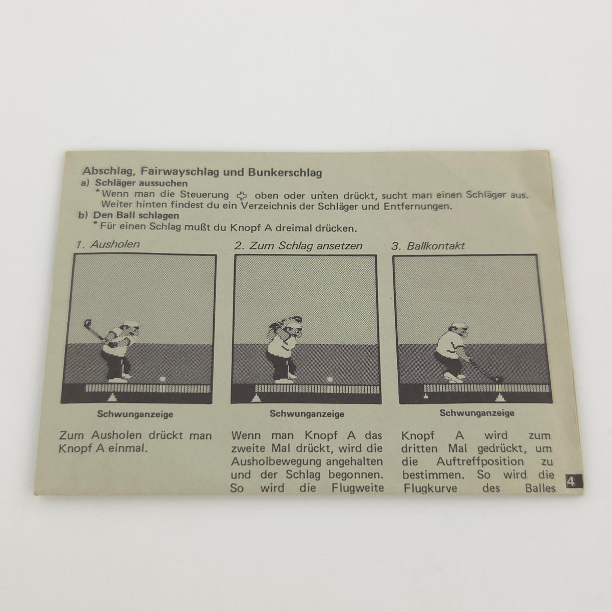 Nintendo NES Spiel: GOLF - Modul Anleitung OVP Bienengräber (European Version)