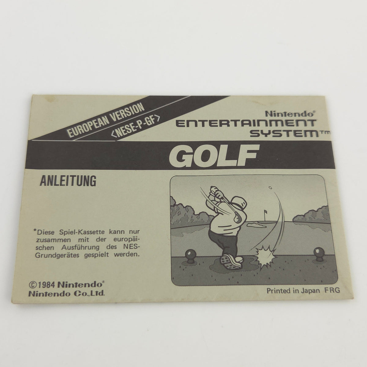 Nintendo NES Spiel: GOLF - Modul Anleitung OVP Bienengräber (European Version)