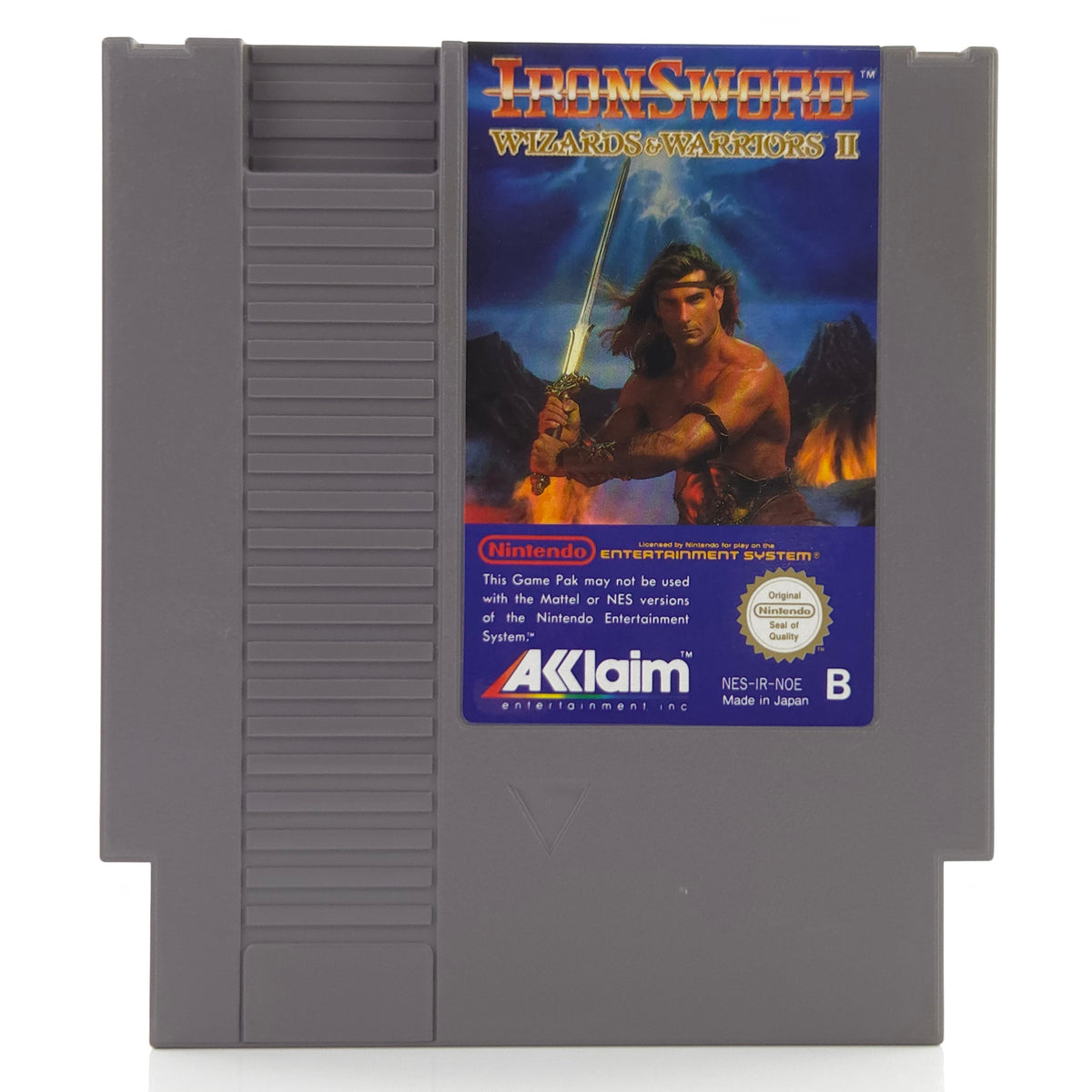 Nintendo NES Spiel Iron Sword Wizards Warriors Modul Case
