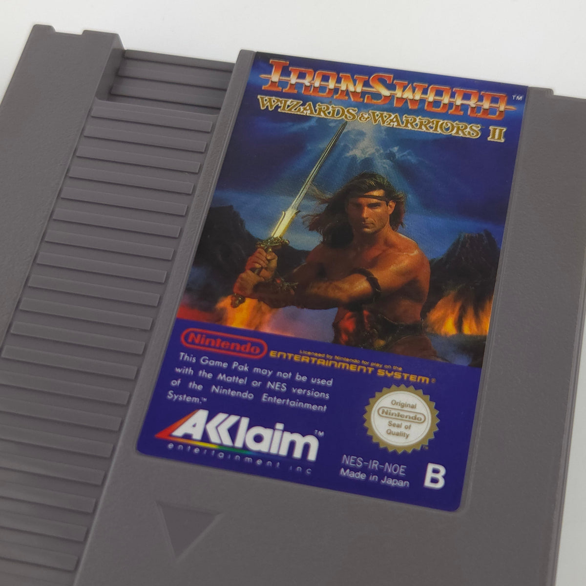 Nintendo NES Spiel Iron Sword Wizards Warriors Modul Case