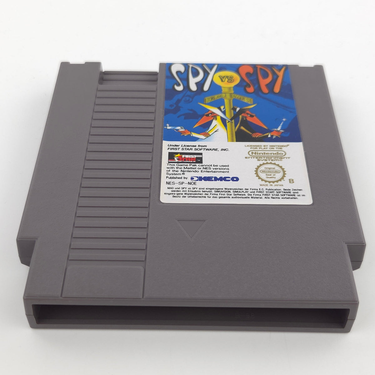 NES Spiel MAD SPY vs SPY Modul Schutzhülle KEMCO PAL NOE