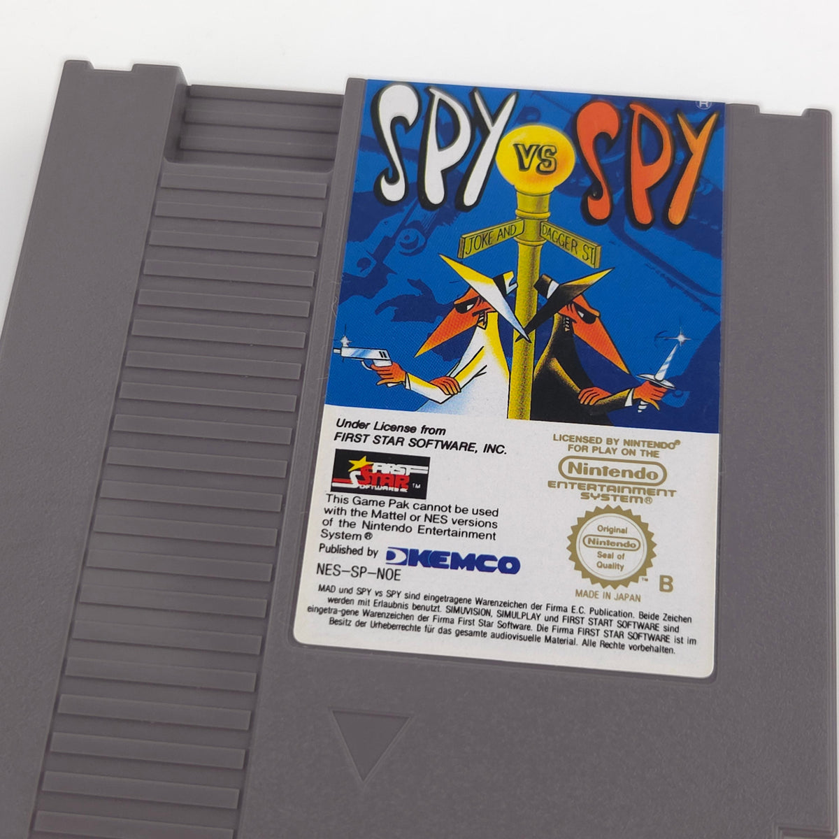 NES Spiel MAD SPY vs SPY Modul Schutzhülle KEMCO PAL NOE