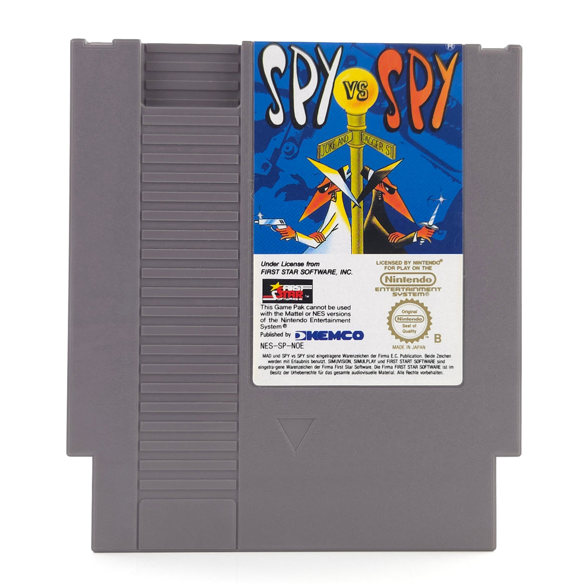 NES Spiel MAD SPY vs SPY Modul Schutzhülle KEMCO PAL NOE
