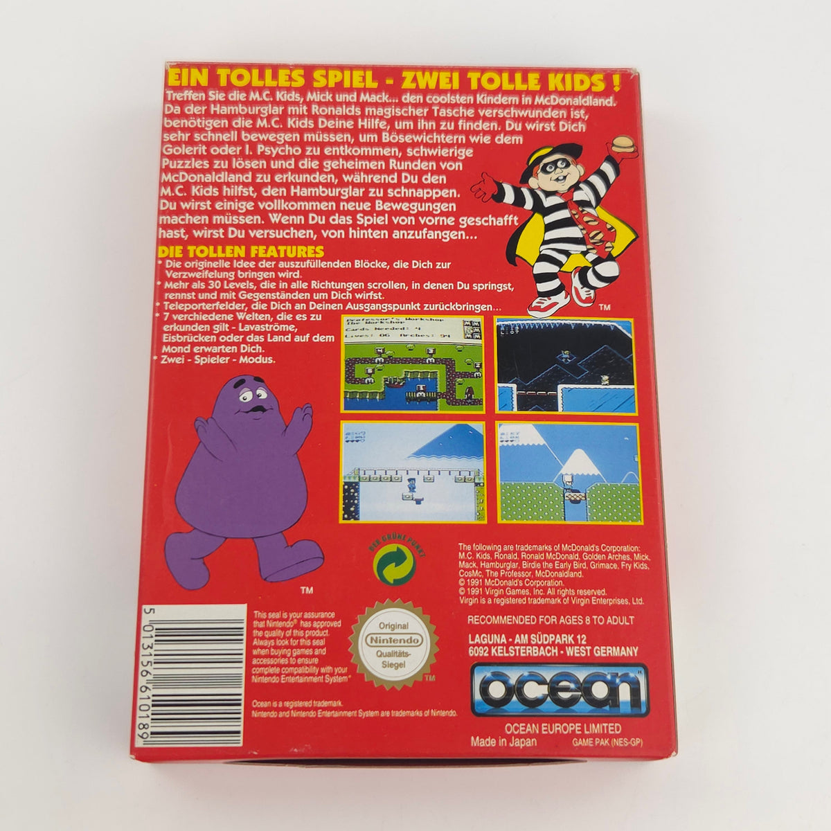 NES Spiel McDonaldland CIB PAL NOE Ocean Komplett