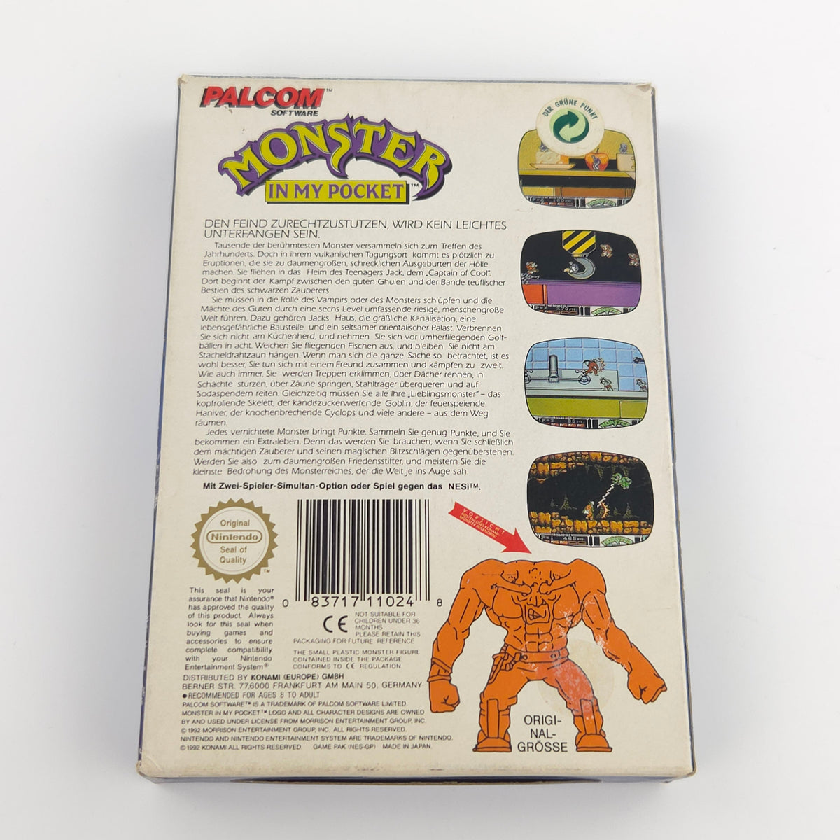NES Spiel Monster in my Pocket OVP Anleitung PAL NOE