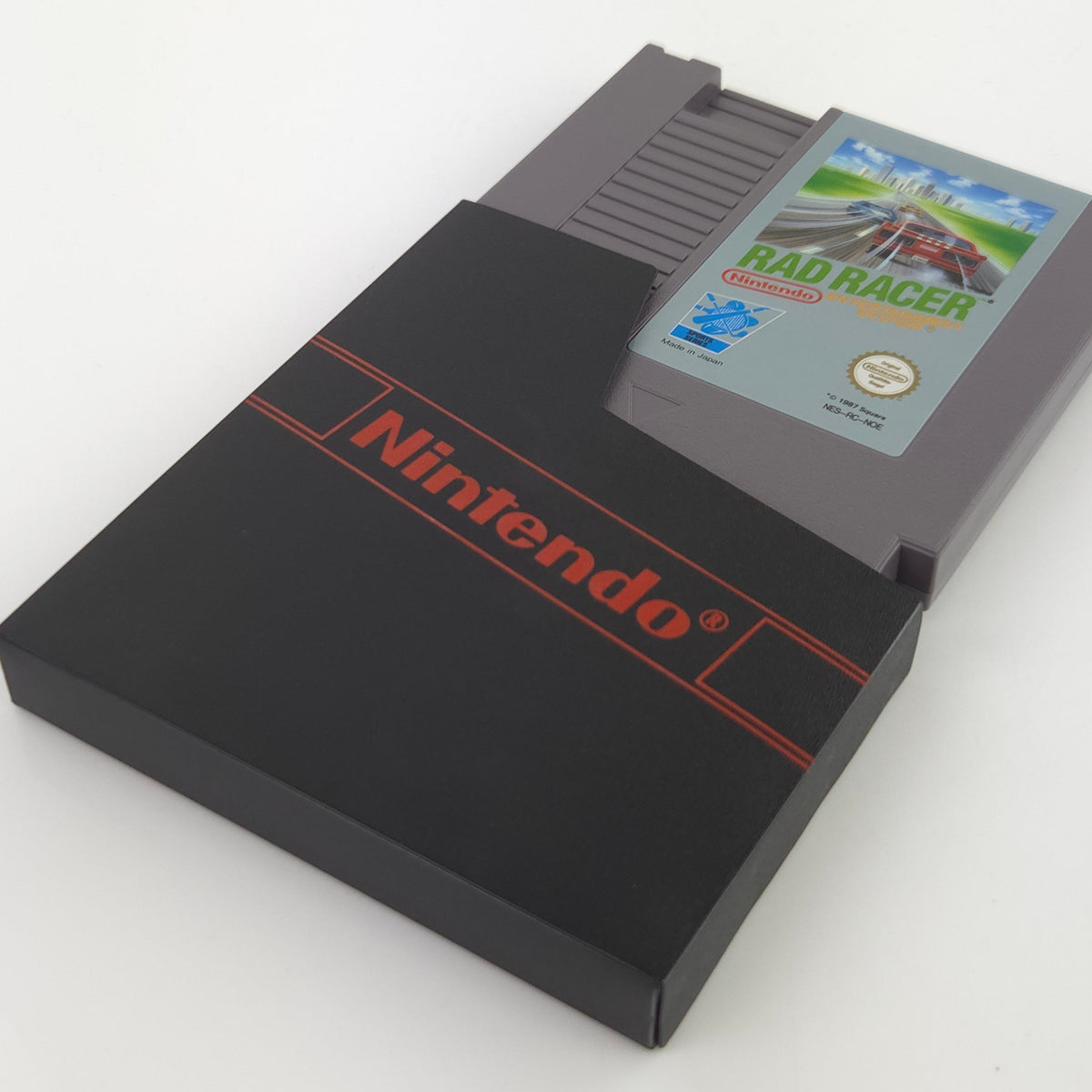 Nintendo NES Spiel Rad Racer Modul Schuber PAL NOE