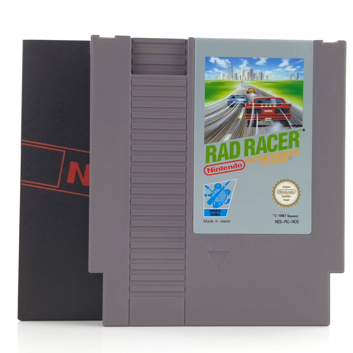 Nintendo NES Spiel Rad Racer Modul Schuber PAL NOE