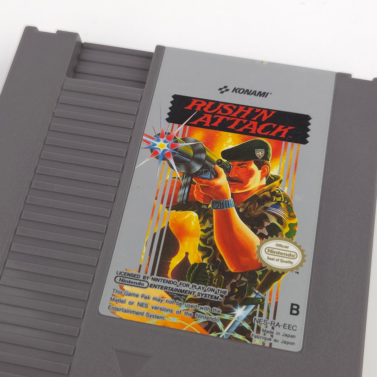 NES Spiel Rush n Attack Modul Schutzhülle Konami PAL B