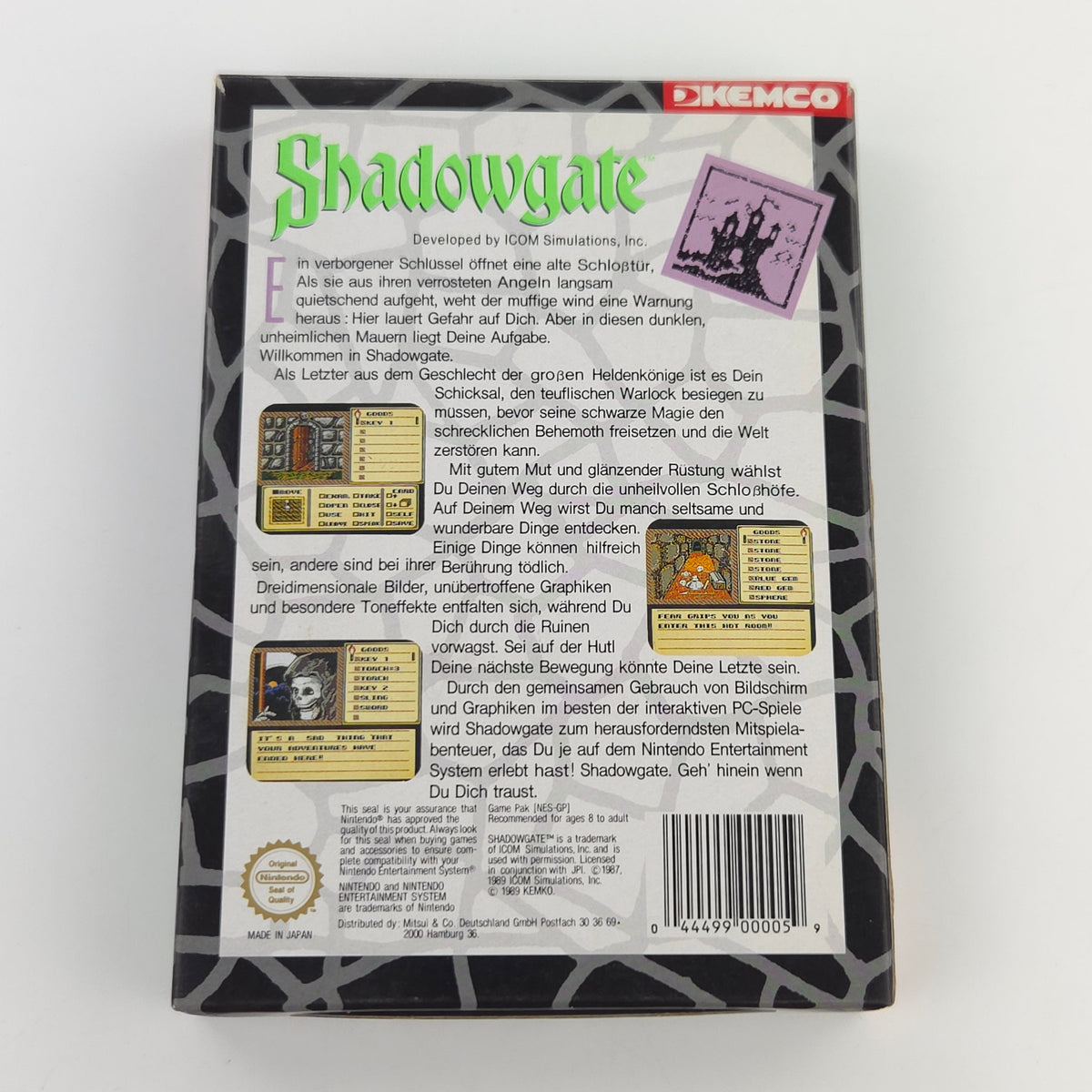 Nintendo NES Spiel Shadowgate CIB nahezu neuwertig