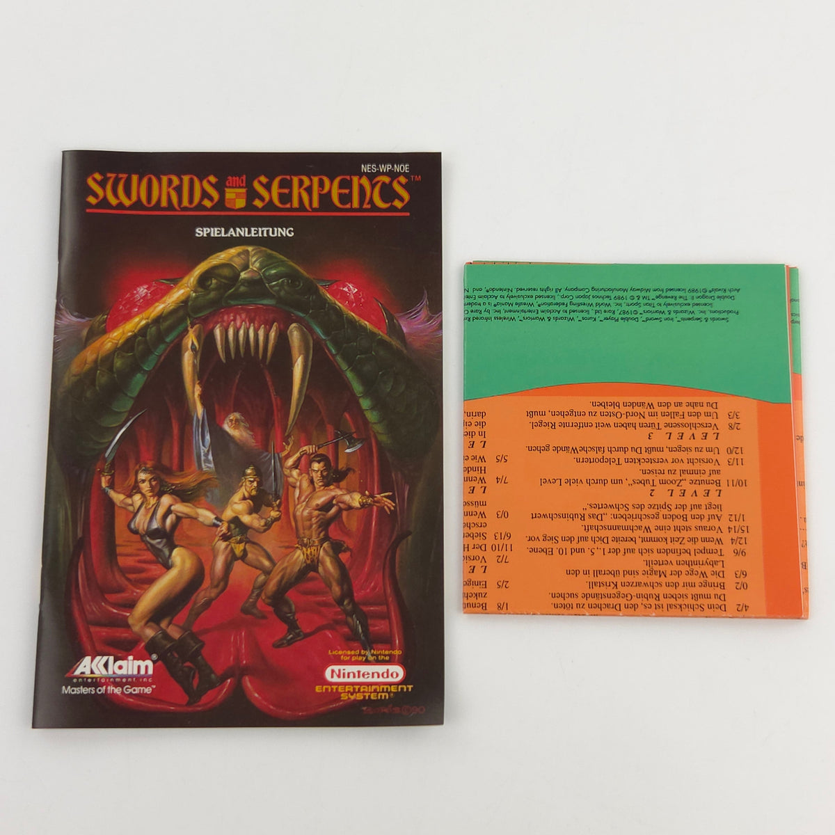 Nintendo NES Spiel Swords and Serpents OVP CIB nahezu neuwertig