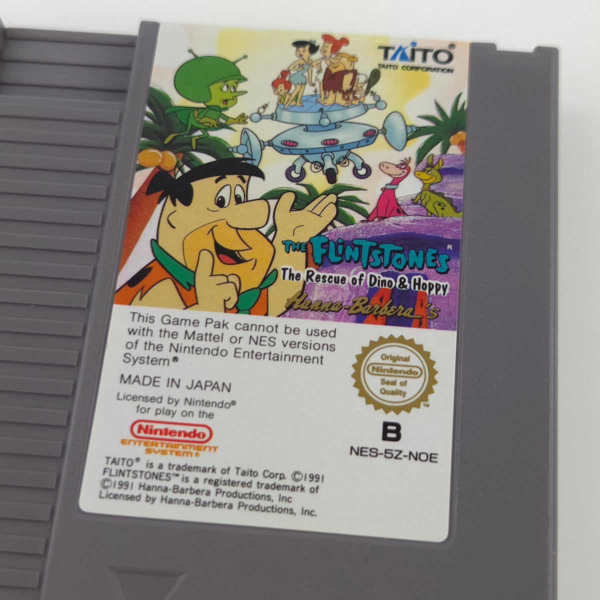 Nintendo NES Spiel The Flintstones Modul Schutzhülle NOE