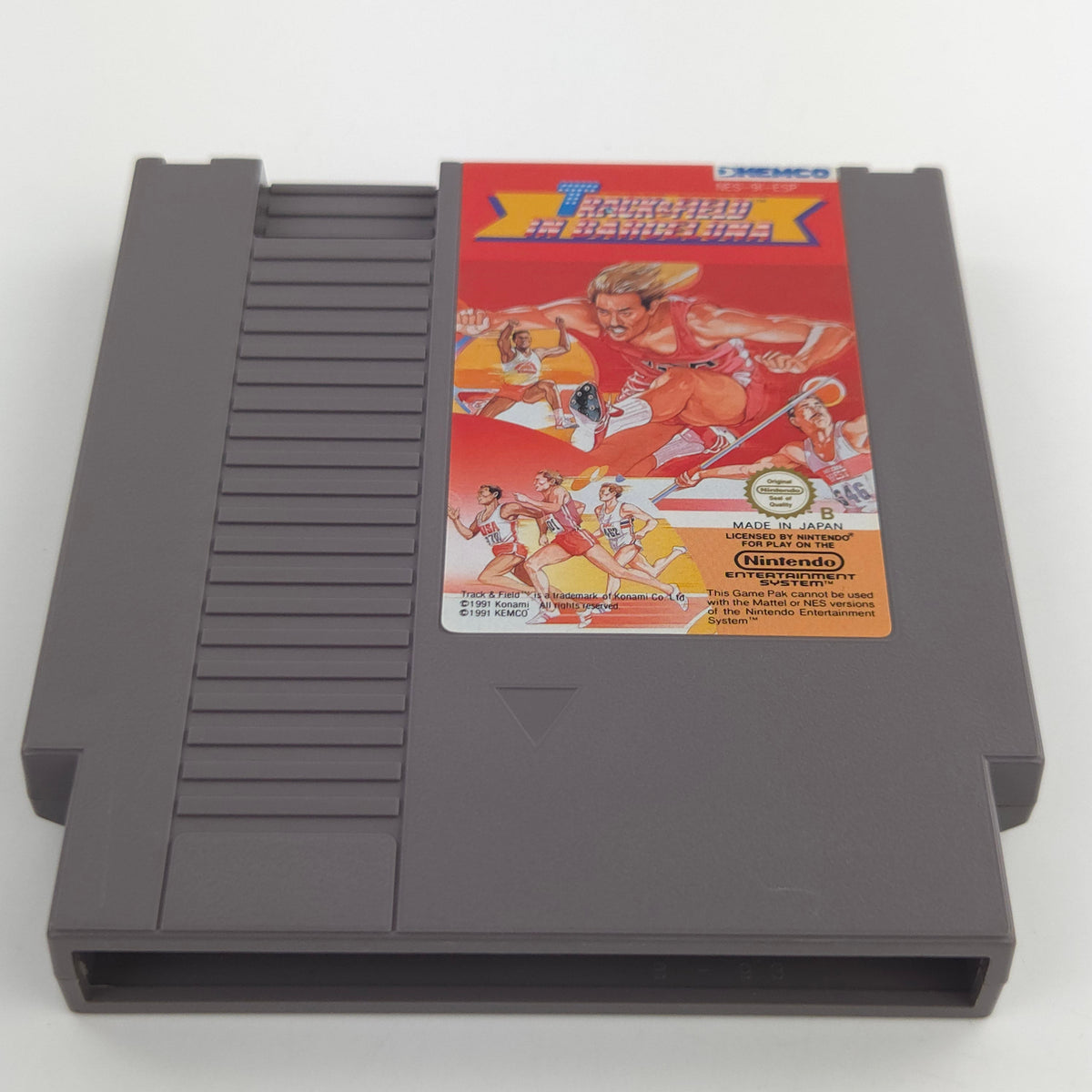 NES Spiel Track Field Barcelona Modul Schutzhülle PAL B