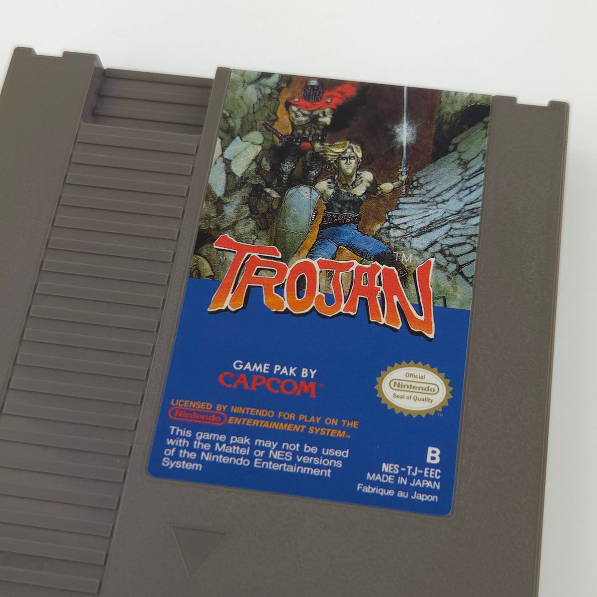 Nintendo NES Spiel Trojan Modul Schutzhülle CAPCOM PAL B