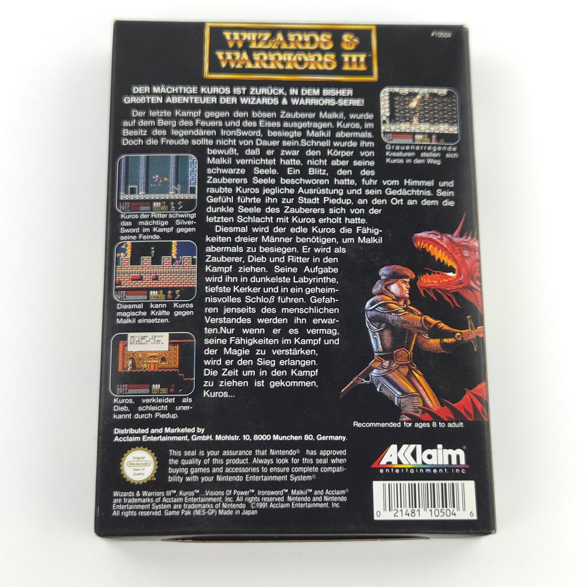 Nintendo NES Spiel Wizards Warriors III CIB nahezu neuwertig