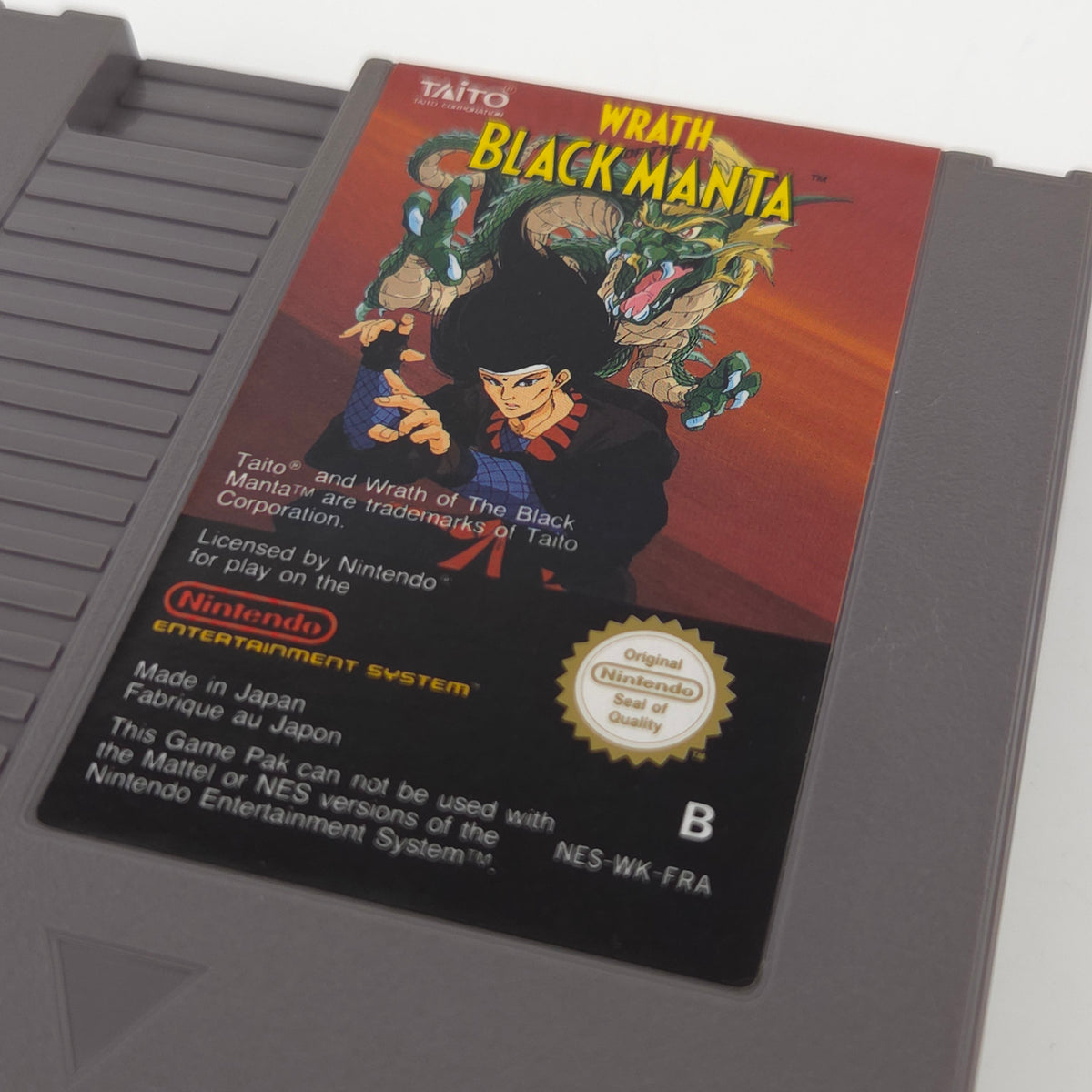 NES Spiel Wrath of the Black Manta Modul Schuber PAL-B