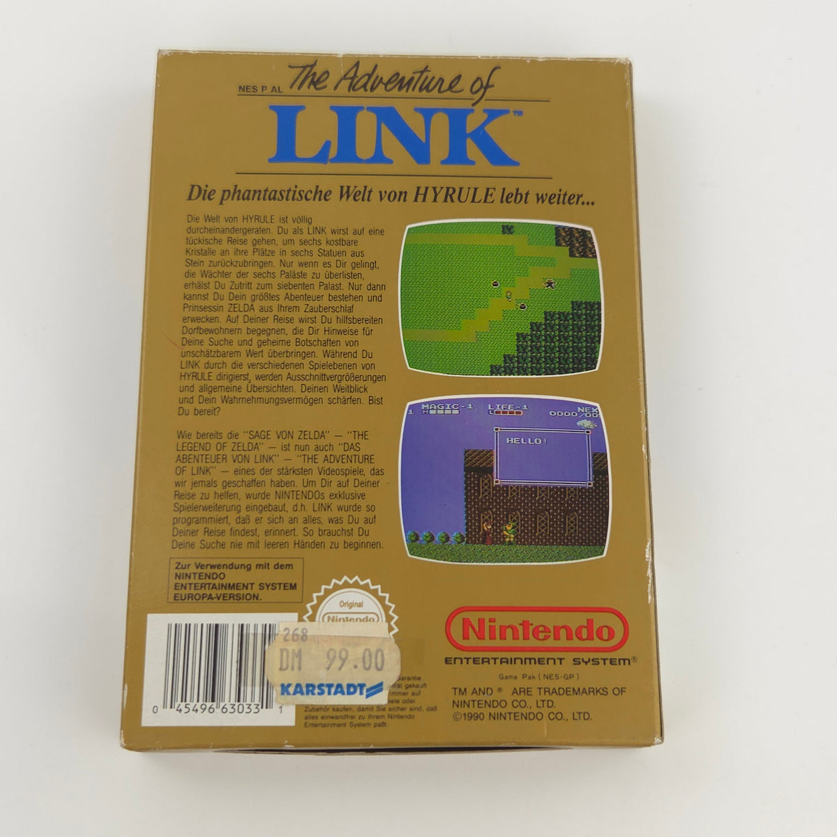 NES Spiel Zelda II The Adventure of Link OVP PAL NOE