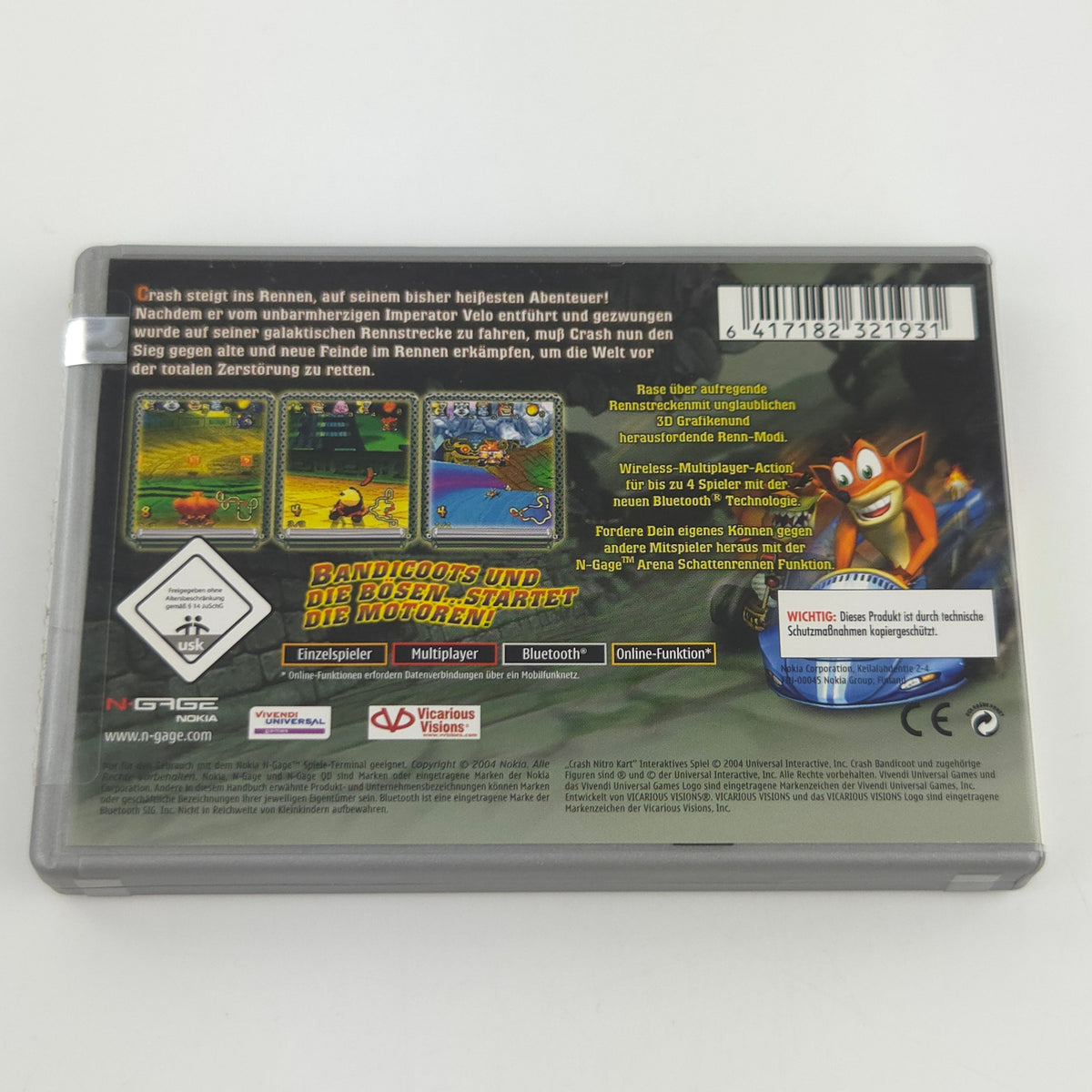 Nokia N-Gage Spiel Crash Nitro Kart OVP PAL