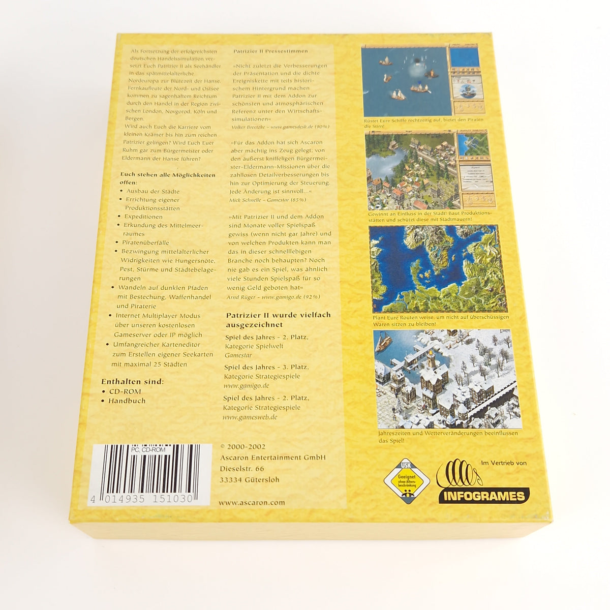 PC Spiel – Patrizier II Gold Edition Big Box OVP