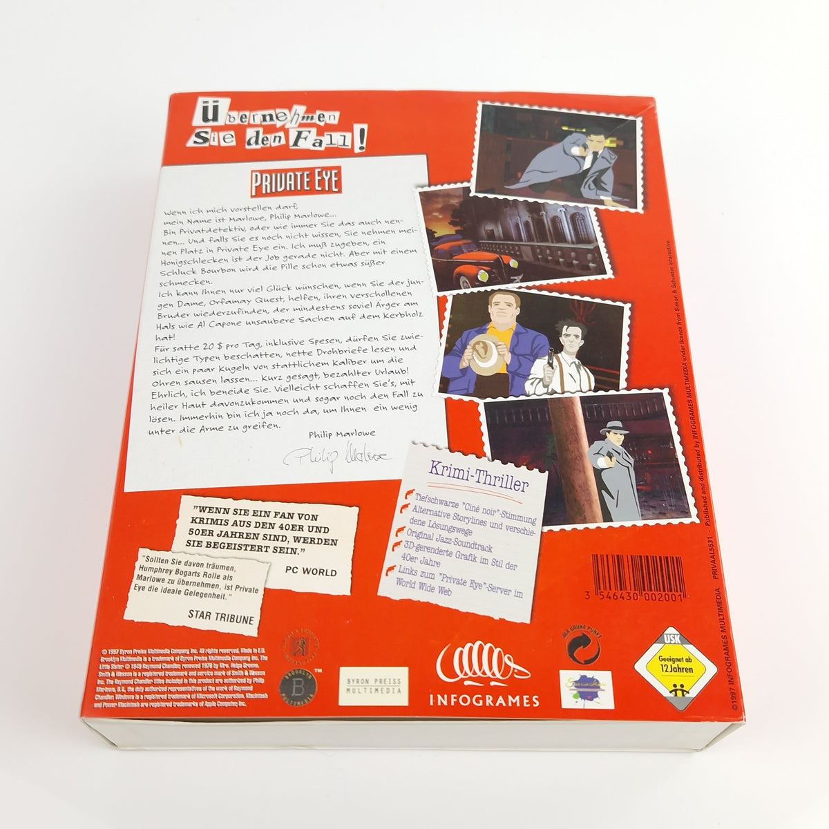 PC Spiel – Private Eye Philip Marlowe Big Box OVP PAL