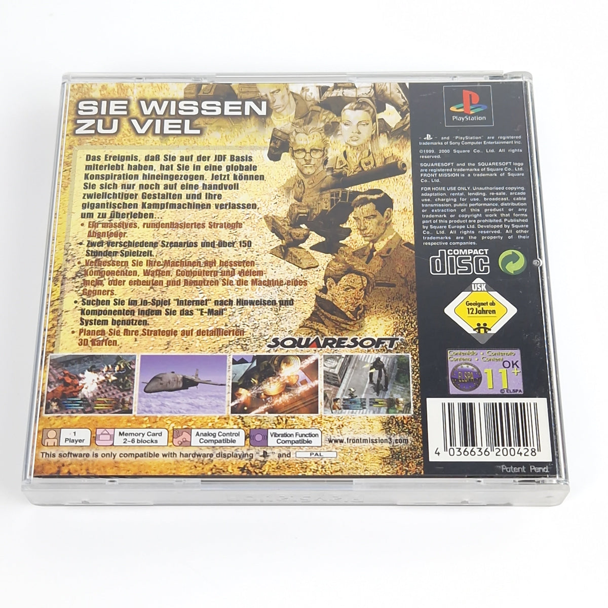 Playstation 1 Spiel – Front Mission 3 mit Bradygames Guide