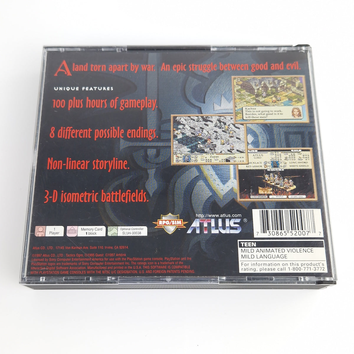 Playstation 1 Spiel – Tactics Ogre + Strategy Guide OVP