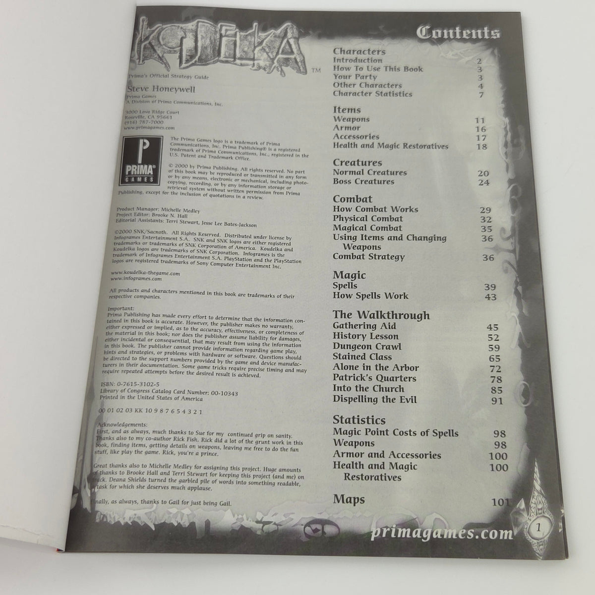 Playstation 1 Spiel – Koudelka Spieleberater Strategy Guide