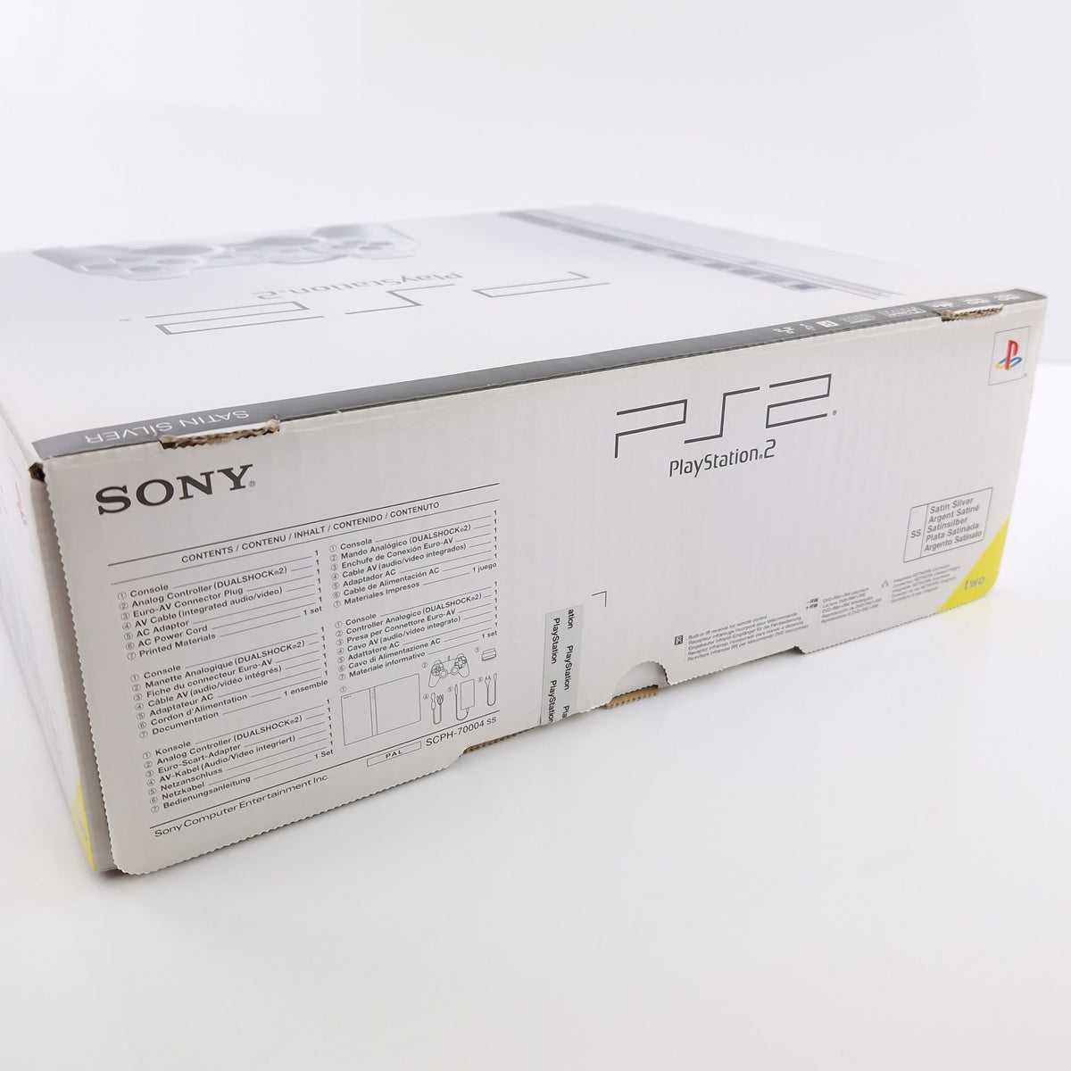Playstation 2 Konsole Sony PS2 Slim Silber OVP PAL