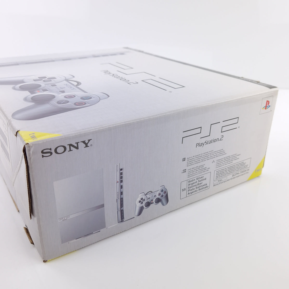 Playstation 2 Konsole Sony PS2 Slim Silber OVP PAL