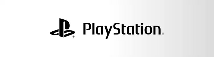 Schwarzes PlayStation-Logo mit stilisiertem „PS“-Emblem und Markennamen in fetter, serifenloser Schrift.