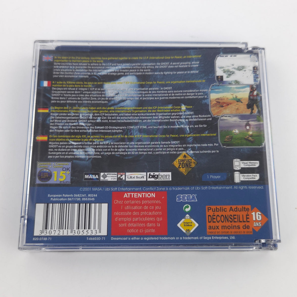 Sega Dreamcast Spiel Conflict Zone CIB PAL Ubi Soft