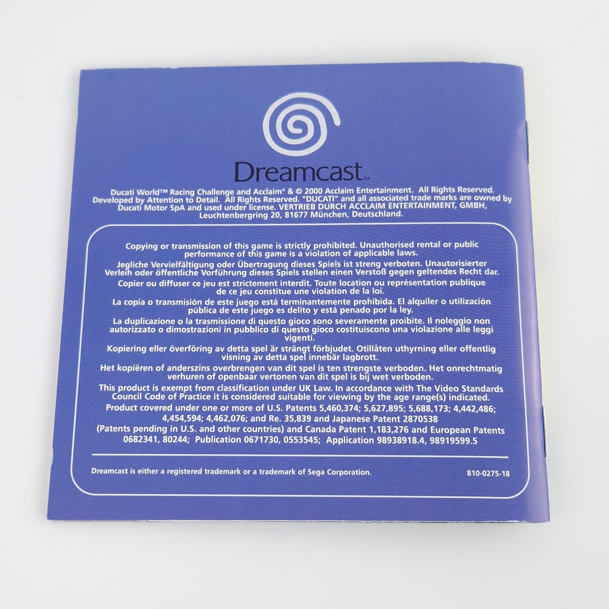 Sega Dreamcast Spiel – Ducati World OVP PAL CIB