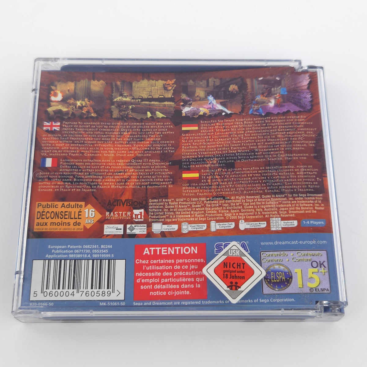 Sega Dreamcast Spiel Quake Arena CD OVP PAL EUR USK18