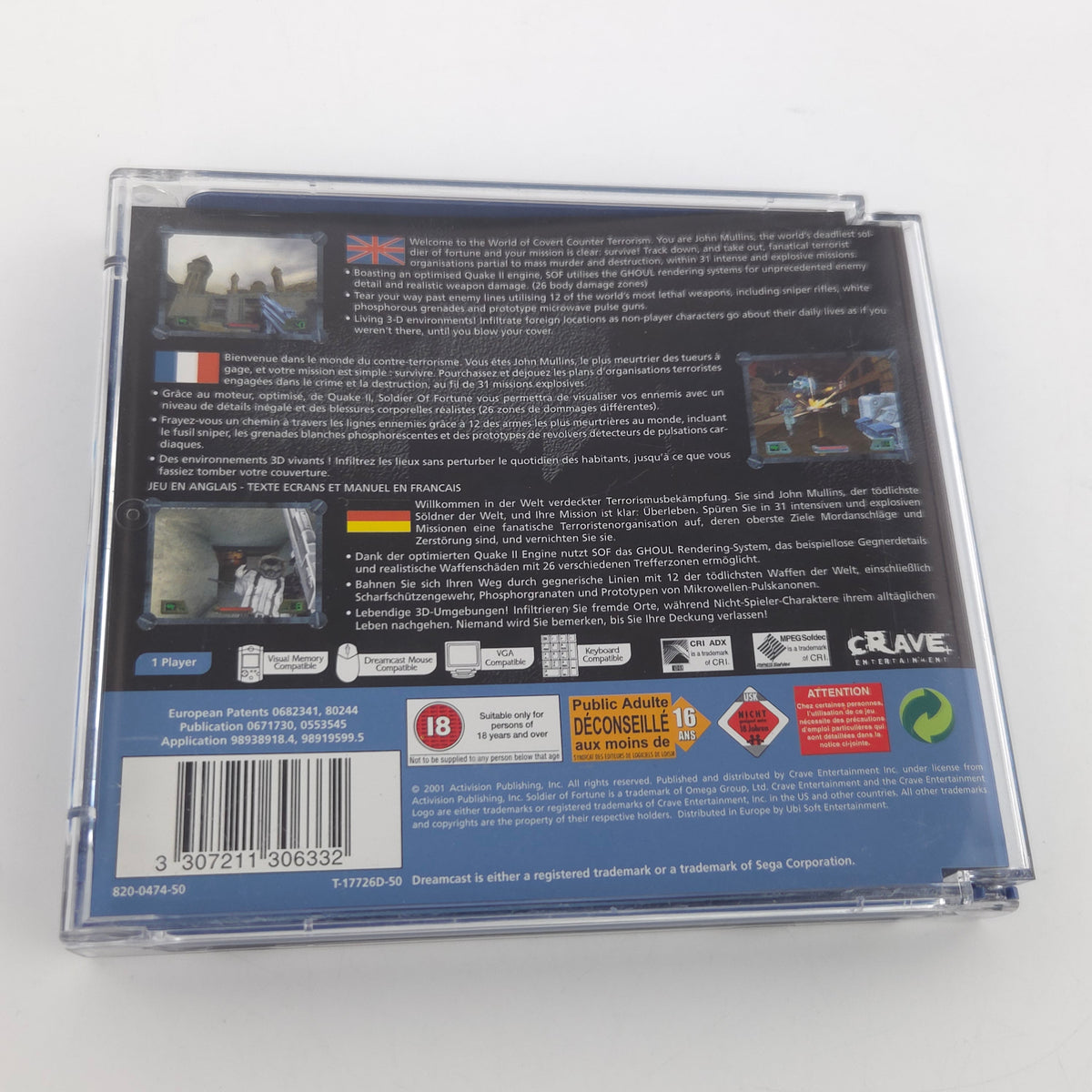 Sega Dreamcast Spiel Soldiers of Fortune OVP CIB PAL