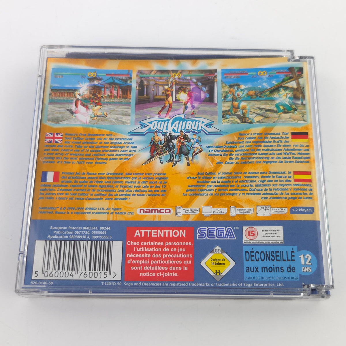 Sega Dreamcast Spiel Soulcalibur PAL DC OVP CIB Namco