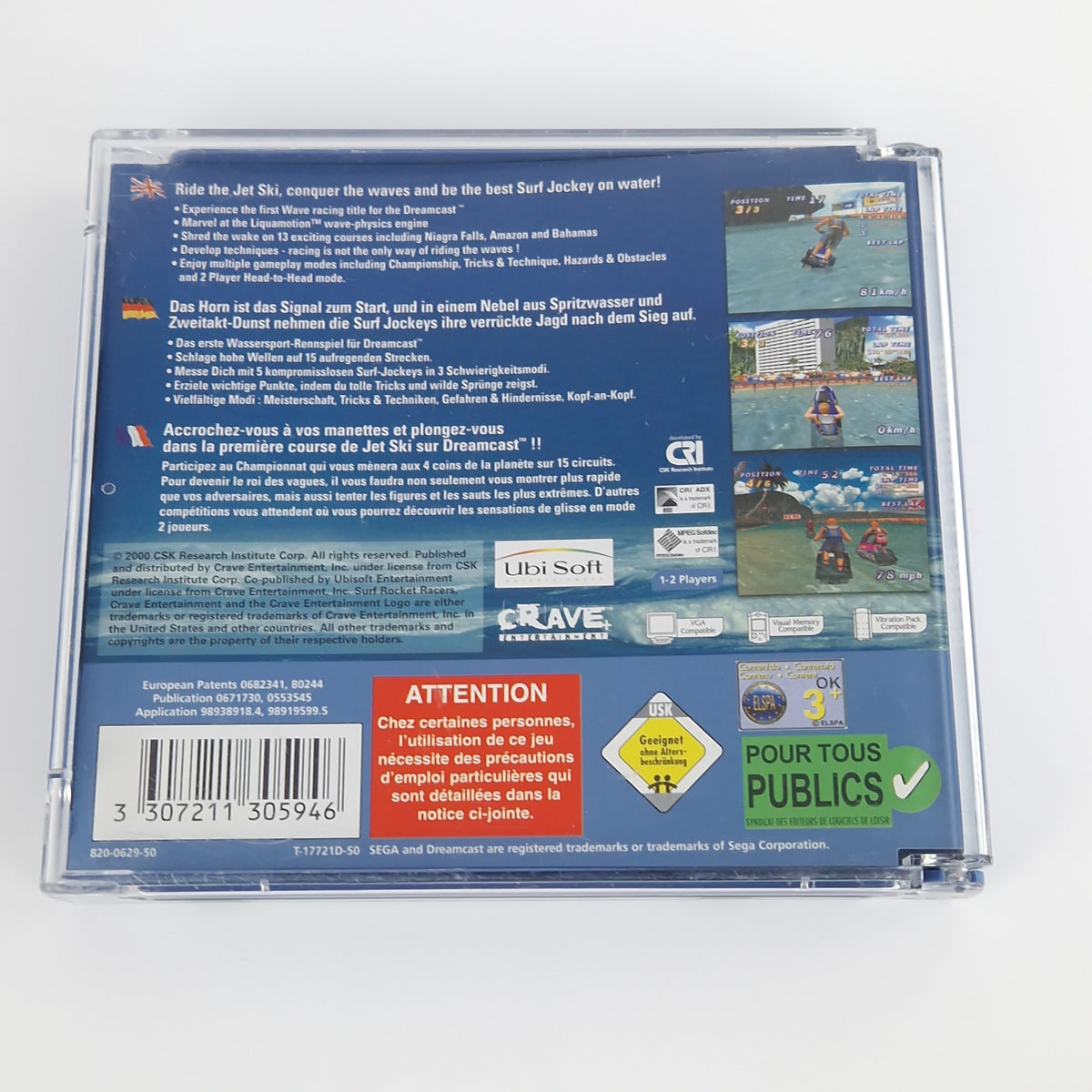 Sega Dreamcast Spiel – Surf Rocket Racers PAL OVP CIB