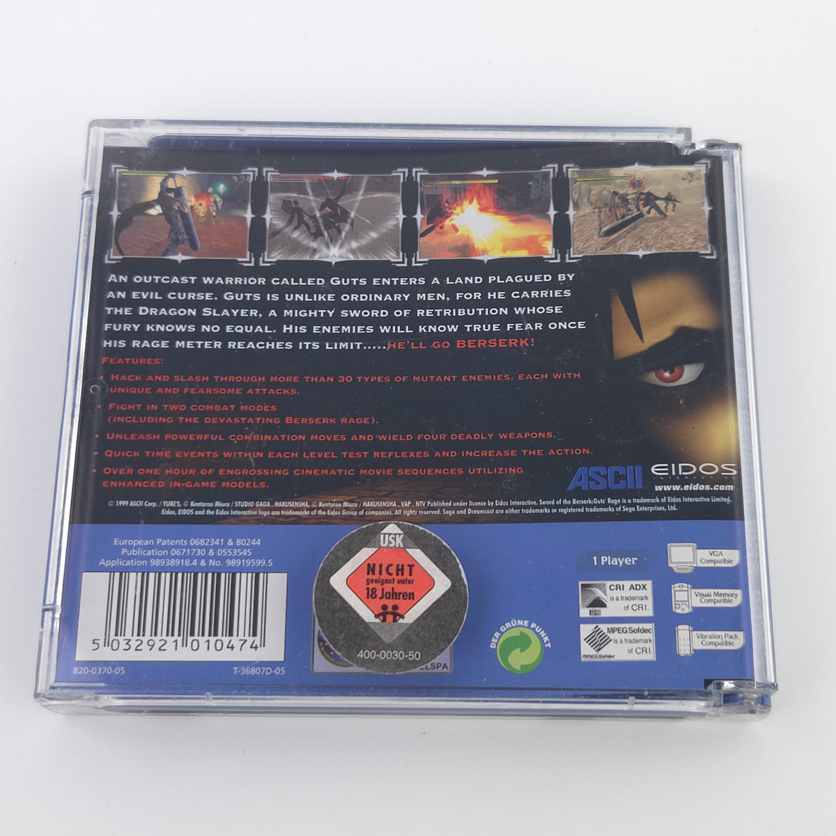Dreamcast Spiel Sword of the Berserk Guts Rage PAL OVP