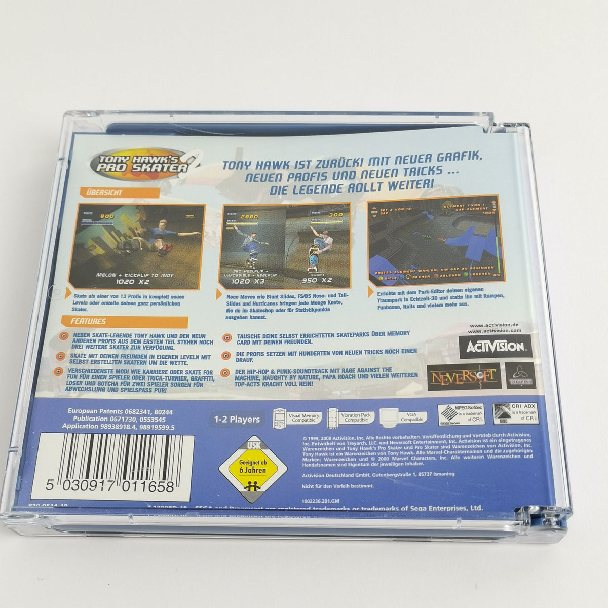 Sega Dreamcast Spiel – Tony Hawk’s Pro Skater 2 OVP PAL