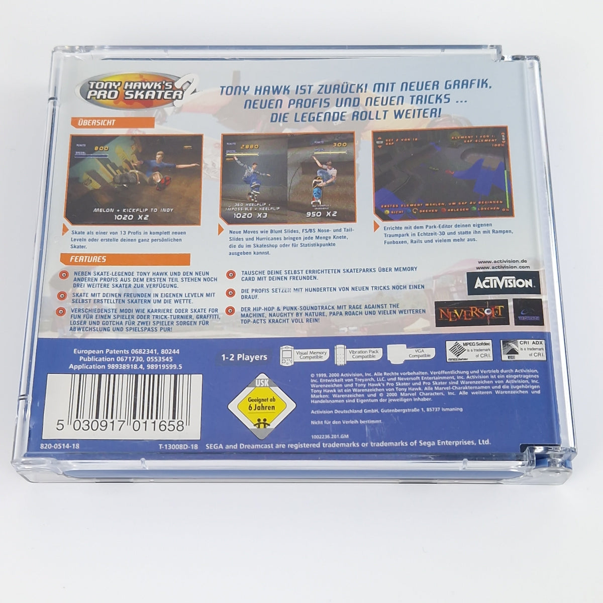 Sega Dreamcast Spiel – Tony Hawks Pro Skater 2 OVP PAL