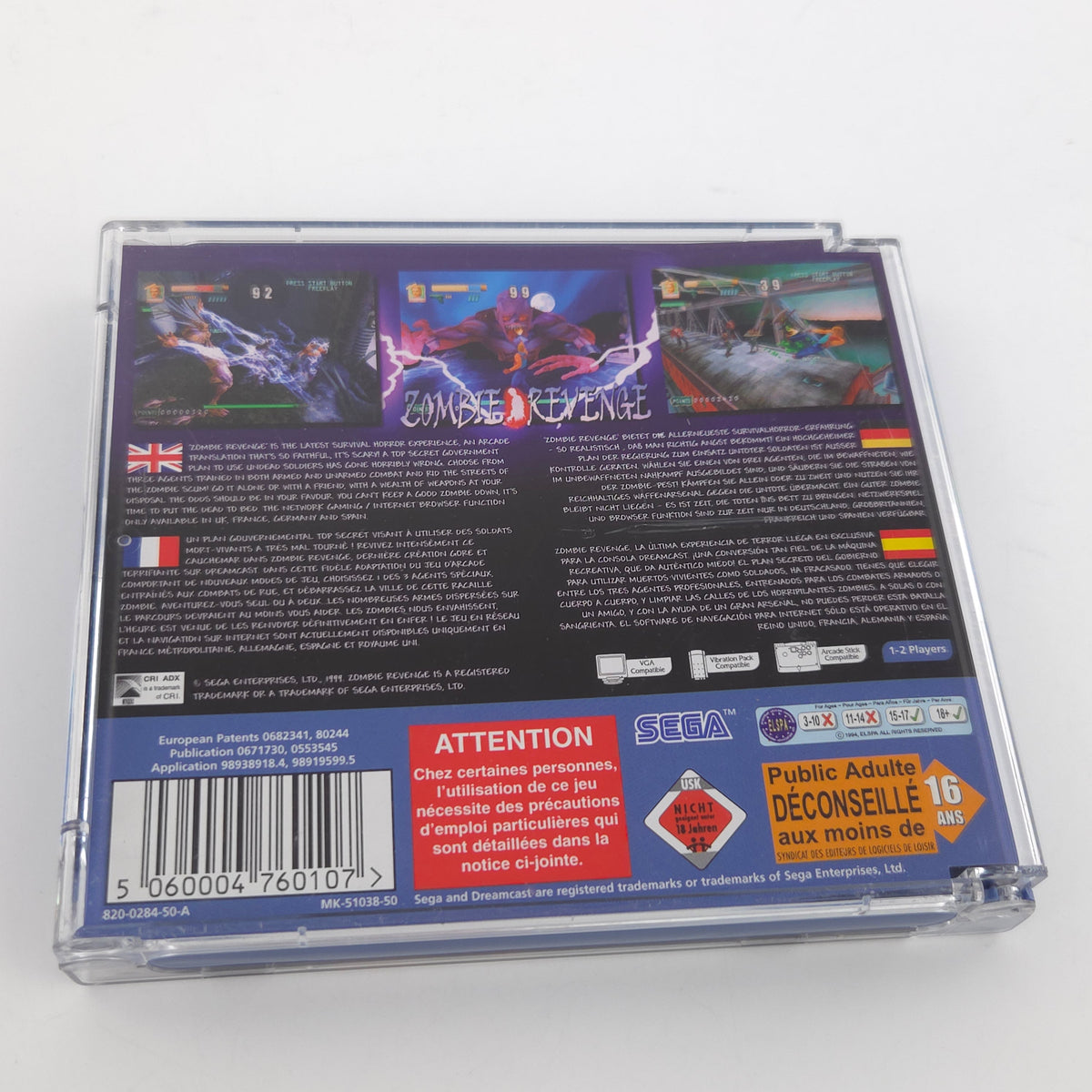 Sega Dreamcast Spiel Zombie Revenge OVP CIB PAL EUR USK18