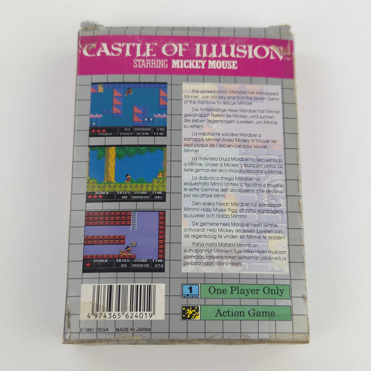 Sega Game Gear Spiel Castle of Illusion OVP PAL 1991