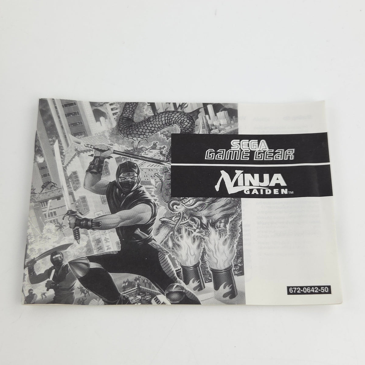 Sega Game Gear Spiel Ninja Gaiden Modul Anleitung OVP PAL