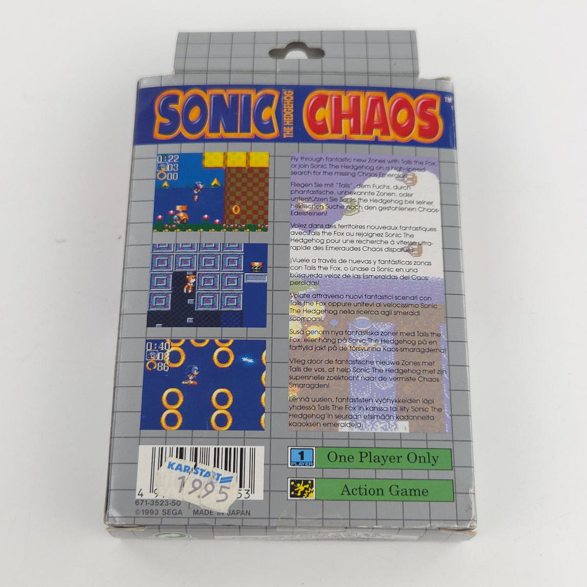 Sega Game Gear Spiel Sonic Chaos GG Modul OVP PAL 1993