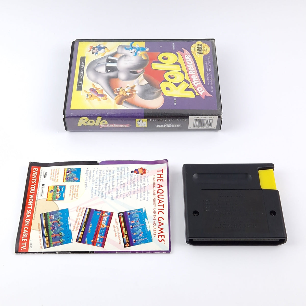 Sega Genesis Spiel – Rolo to the Rescue OVP Anleitung USA