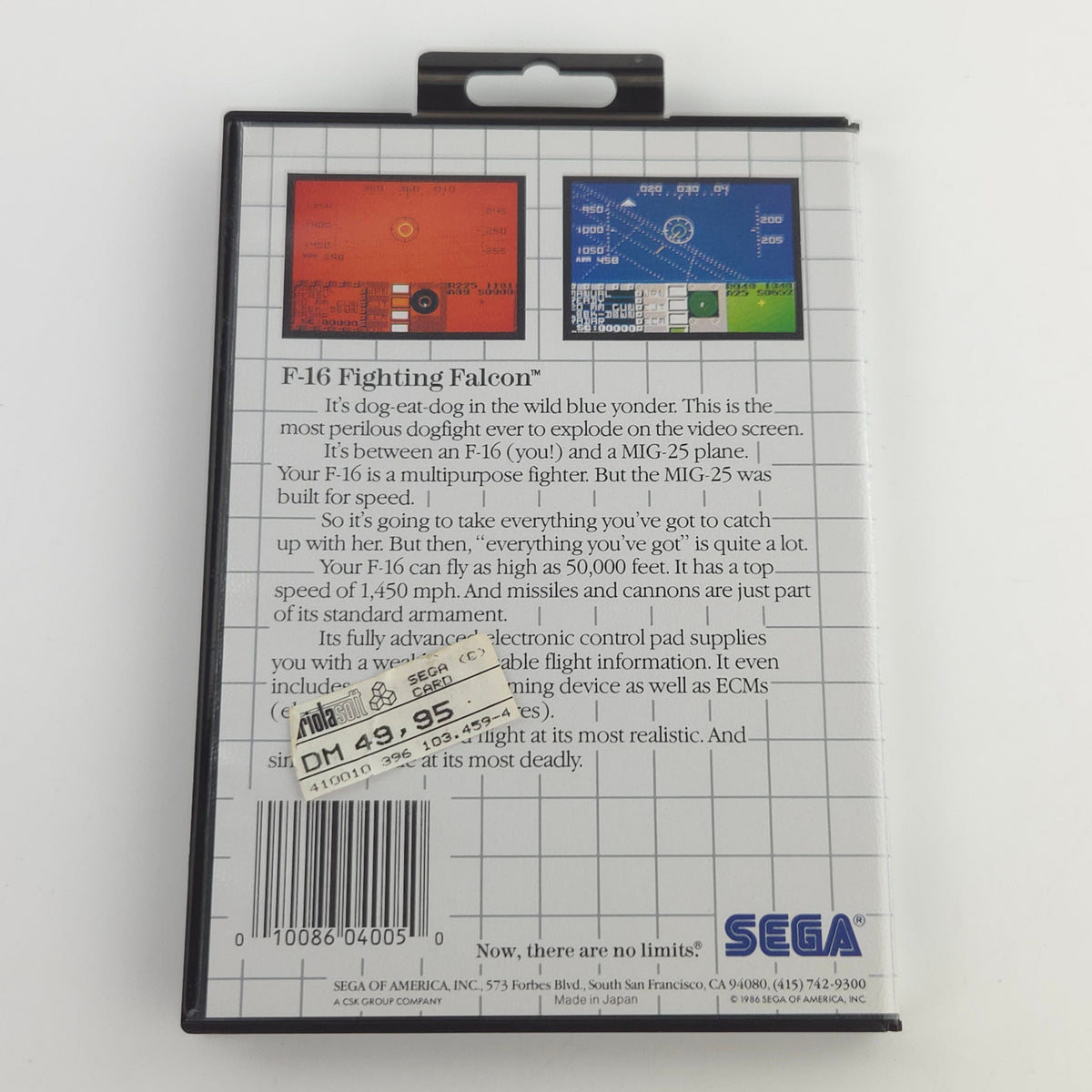 Master System Spiel F-16 Fighting Falcon Card OVP PAL