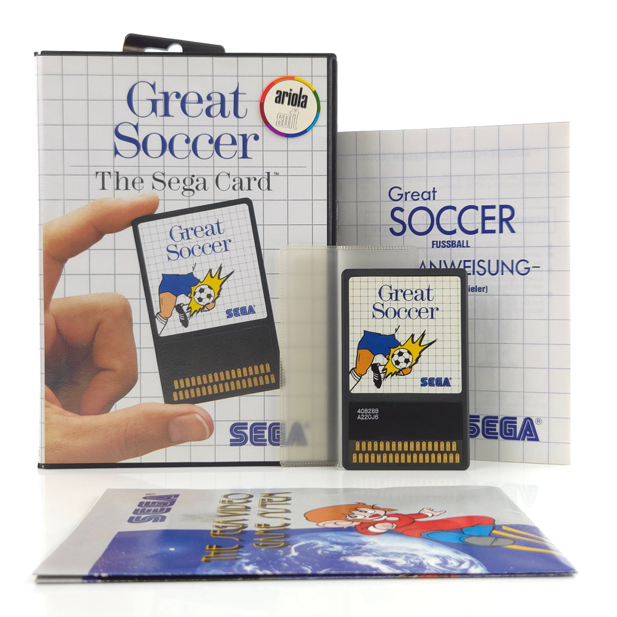 Sega Master System Spiel Great Soccer Card OVP PAL DE