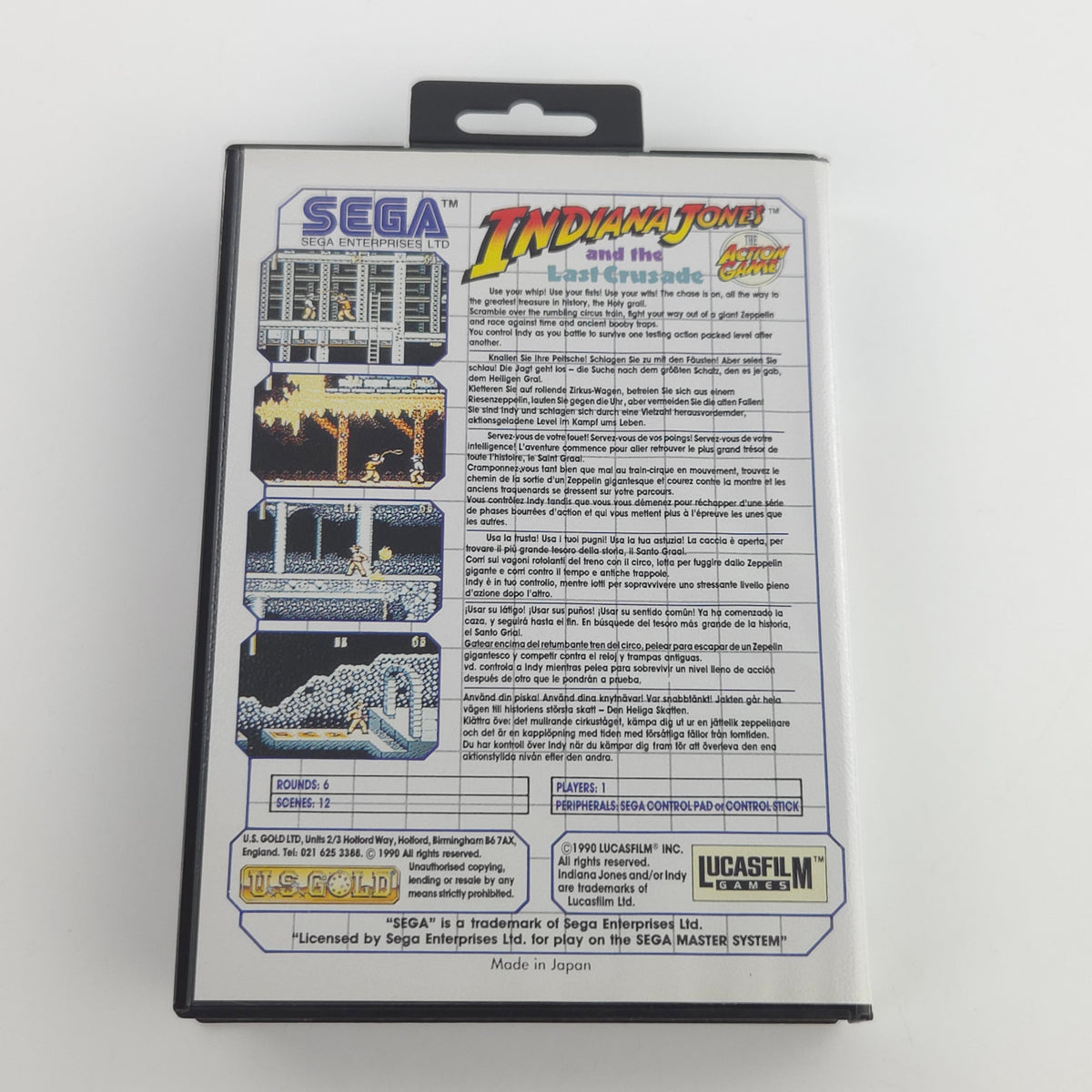Sega Master System Spiel Indiana Jones Last Crusade OVP