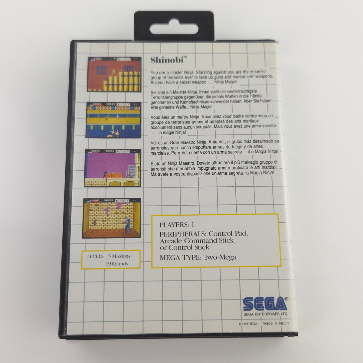 Sega Master System Spiel Shinobi MS OVP Neu Sticker Seal
