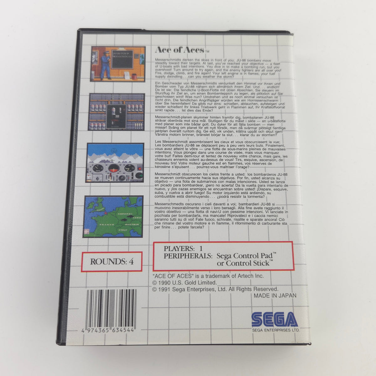 Sega Master System Spiel Ace of Aces OVP PAL EUR