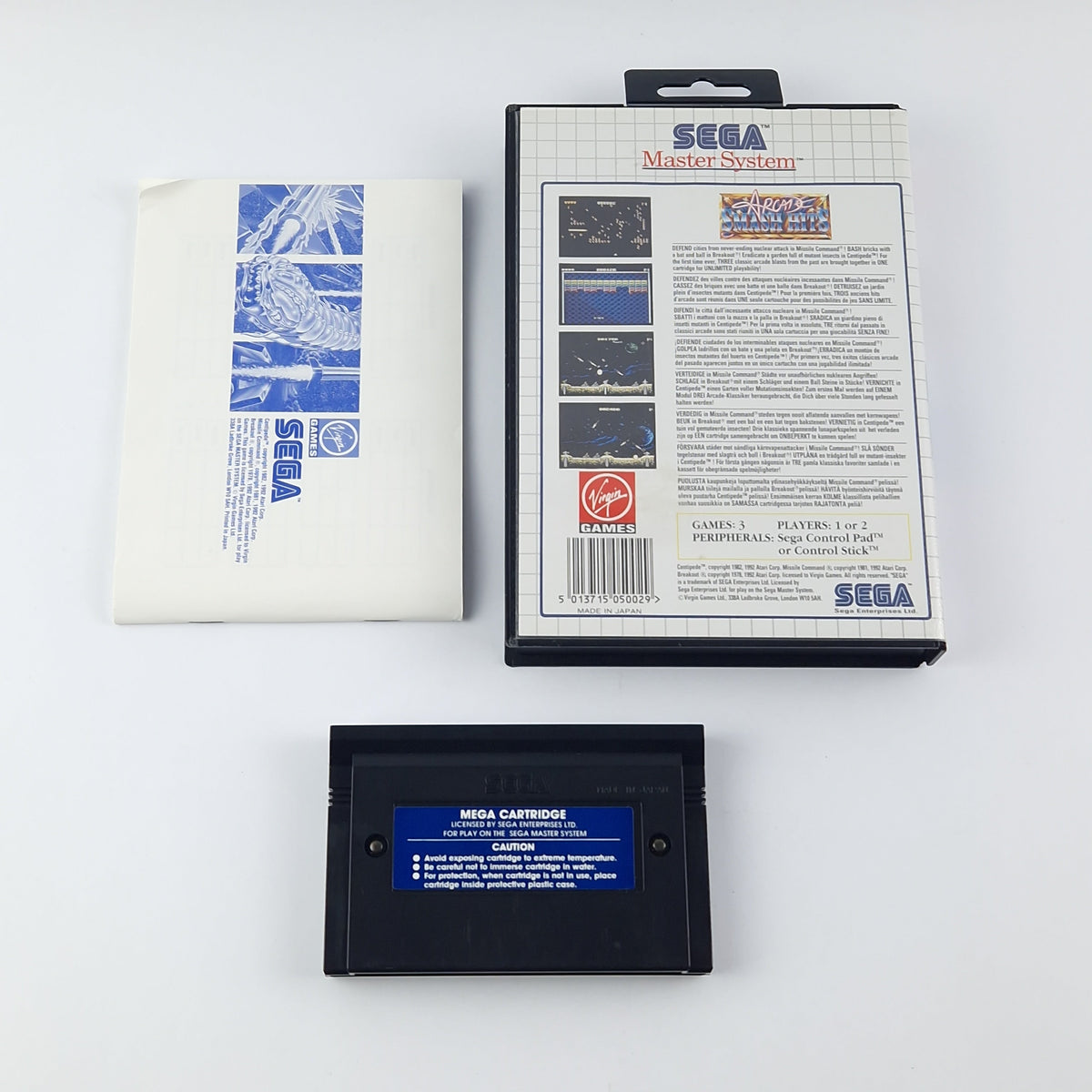 Sega Master System Spiel – Arcade Smash Hits OVP Anleitung